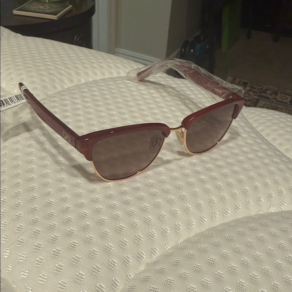 Cole Haan Burgundy and Gold Sunglasses